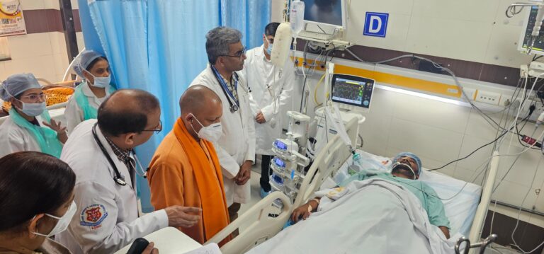 CM Yogi visits KGMU and Lohia Hospital to meet road mishap victims, extend support